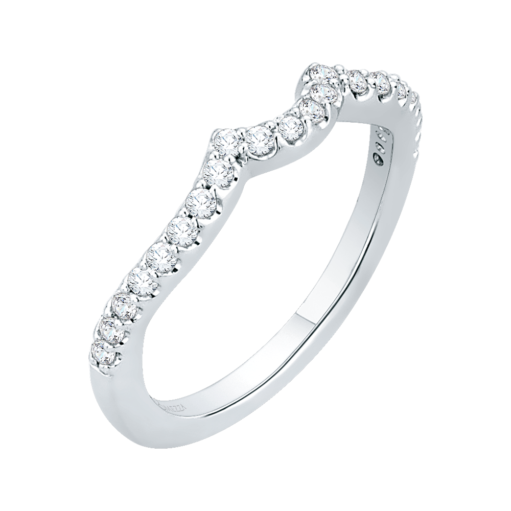 Round Diamond Half-Eternity Wedding Band in 14K White Gold