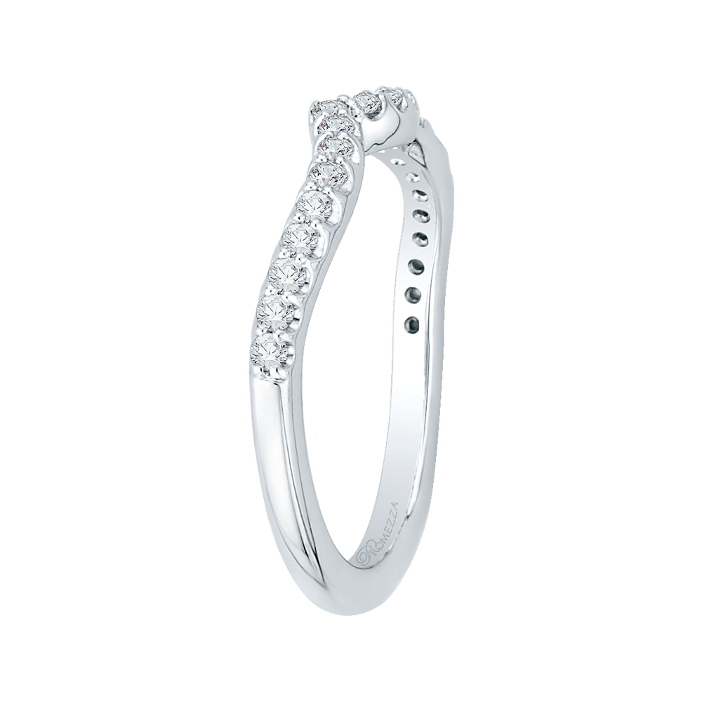 Round Diamond Half-Eternity Wedding Band in 14K White Gold
