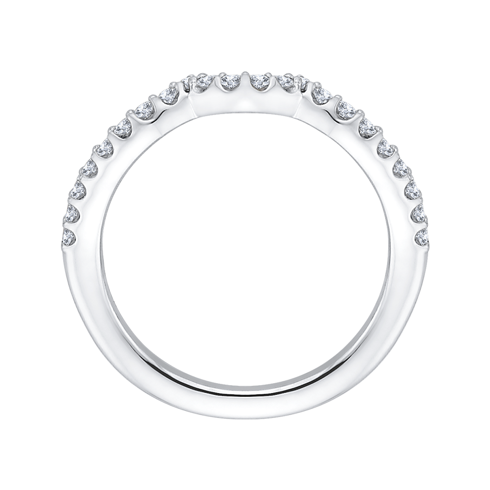 Round Diamond Half-Eternity Wedding Band in 14K White Gold