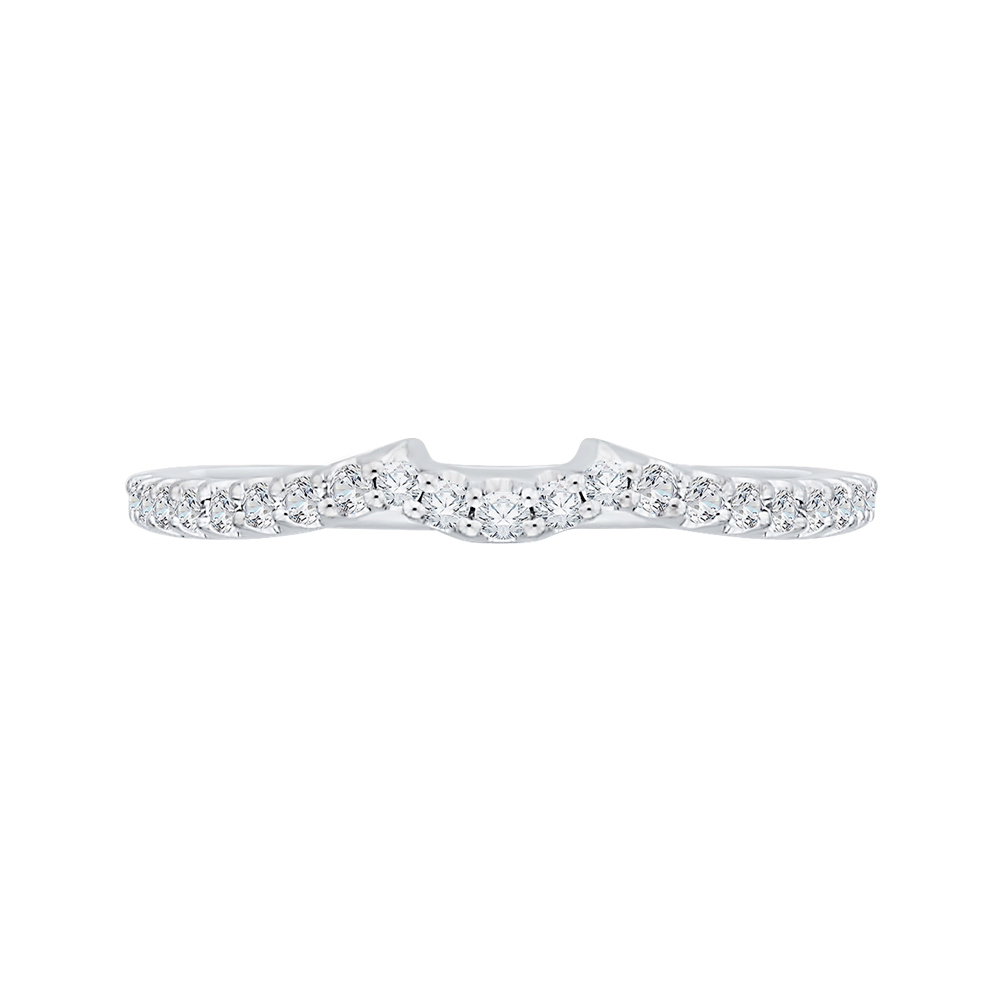 Round Diamond Half-Eternity Wedding Band in 14K White Gold