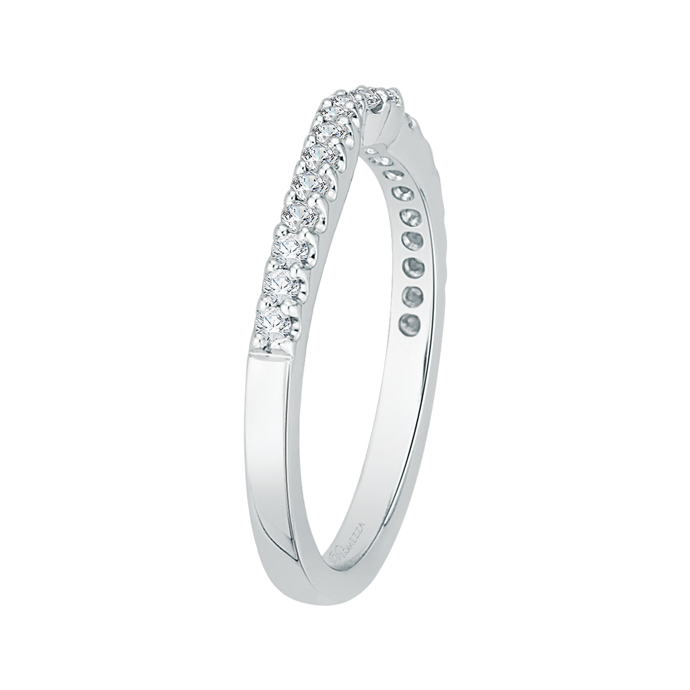Round Diamond Half-Eternity Wedding Band in 14K White Gold