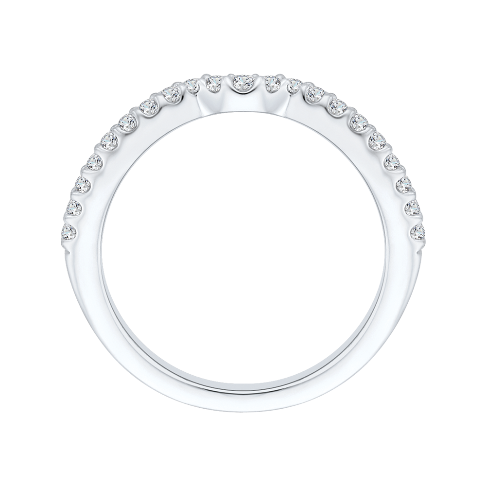 Round Diamond Half-Eternity Wedding Band in 14K White Gold