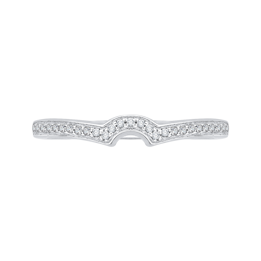 Round Diamond Half-Eternity Wedding Band in 14K White Gold