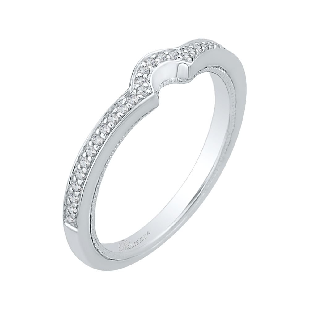 Round Diamond Half-Eternity Wedding Band in 14K White Gold