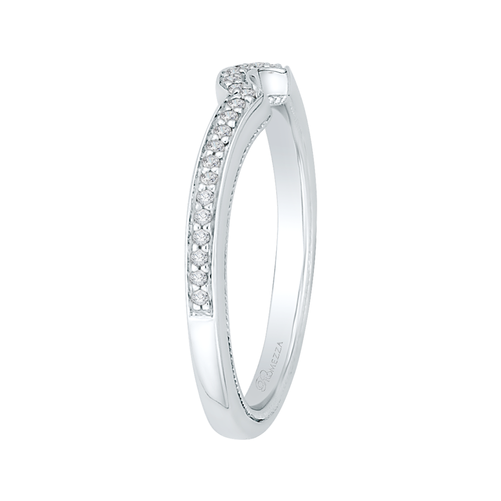 Round Diamond Half-Eternity Wedding Band in 14K White Gold