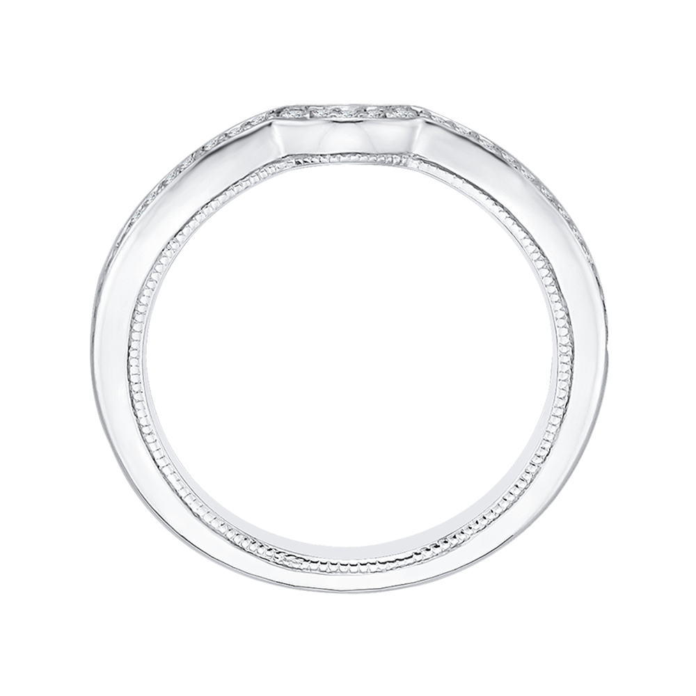 Round Diamond Half-Eternity Wedding Band in 14K White Gold