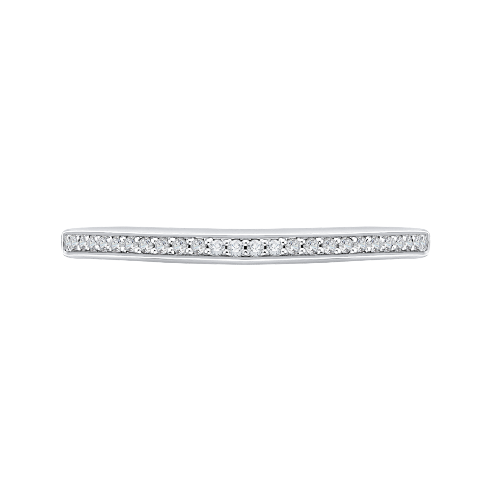Round Diamond Half-Eternity Wedding Band in 14K White Gold