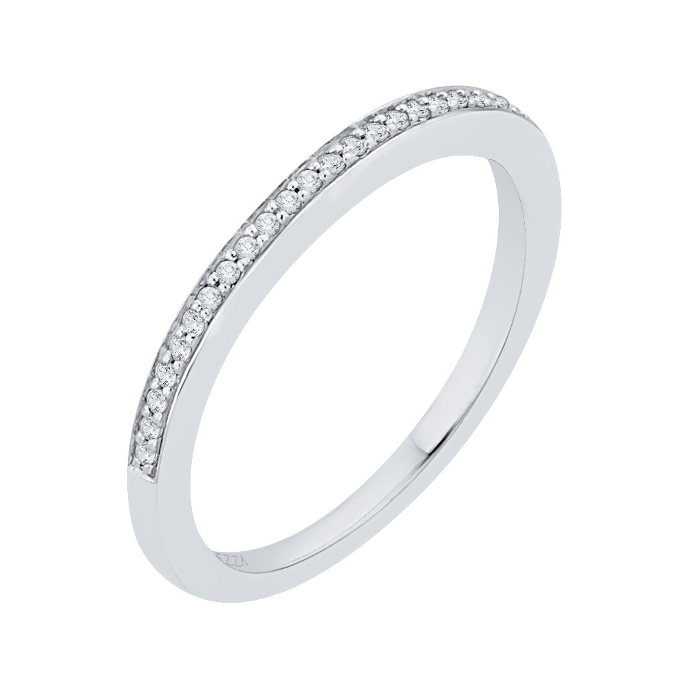 Round Diamond Half-Eternity Wedding Band in 14K White Gold