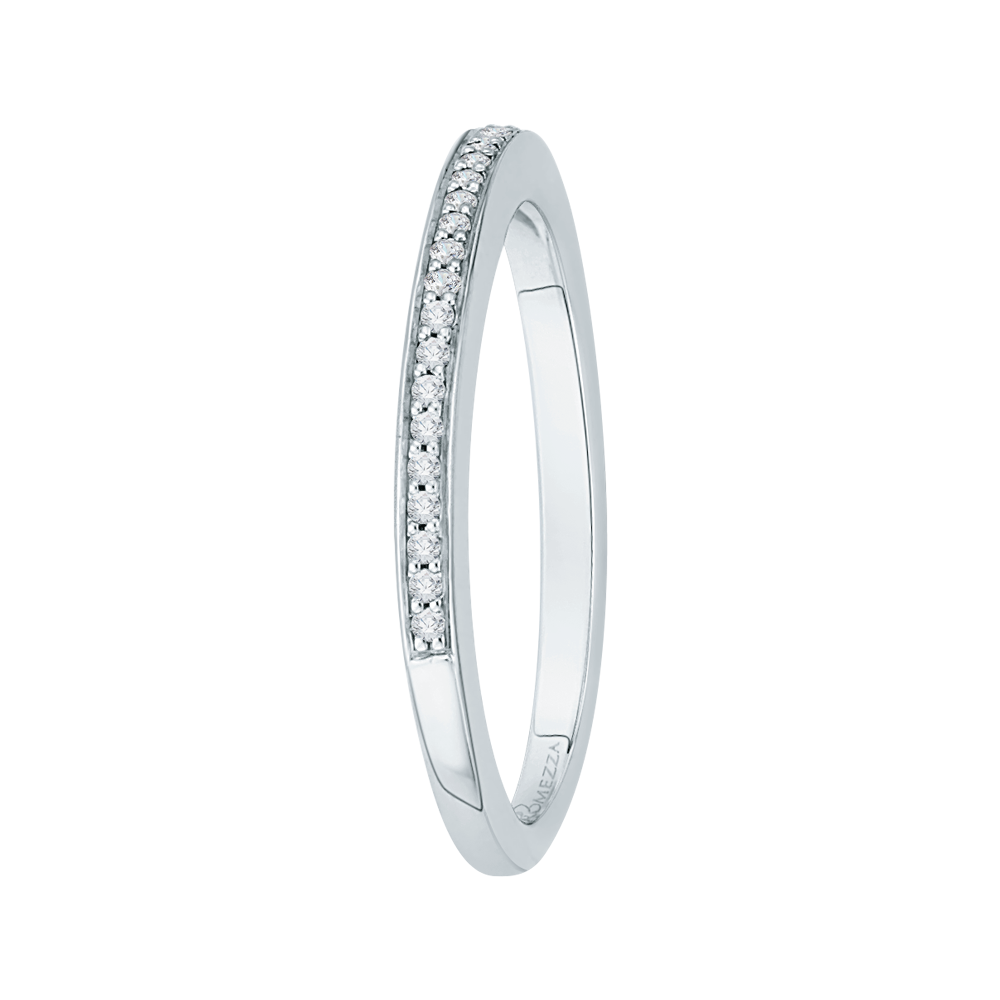 Round Diamond Half-Eternity Wedding Band in 14K White Gold