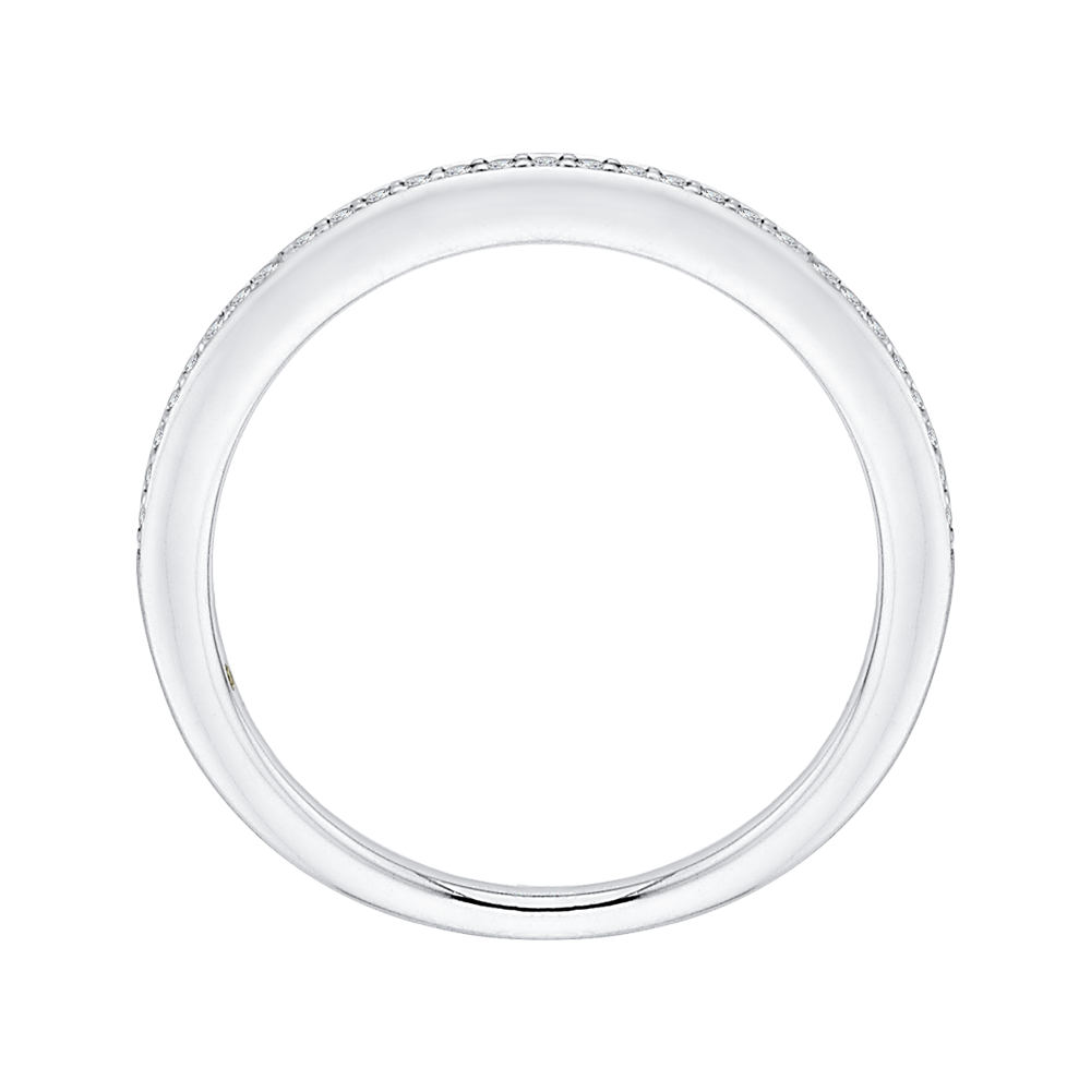 Round Diamond Half-Eternity Wedding Band in 14K White Gold