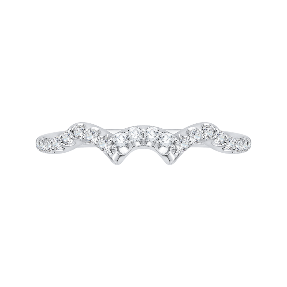 Round Diamond Half-Eternity Wedding Band in 14K White Gold