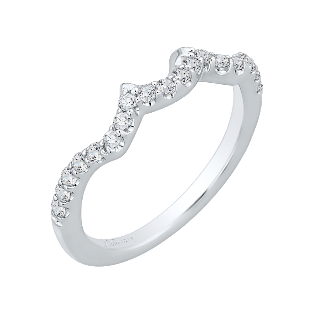 Round Diamond Half-Eternity Wedding Band in 14K White Gold