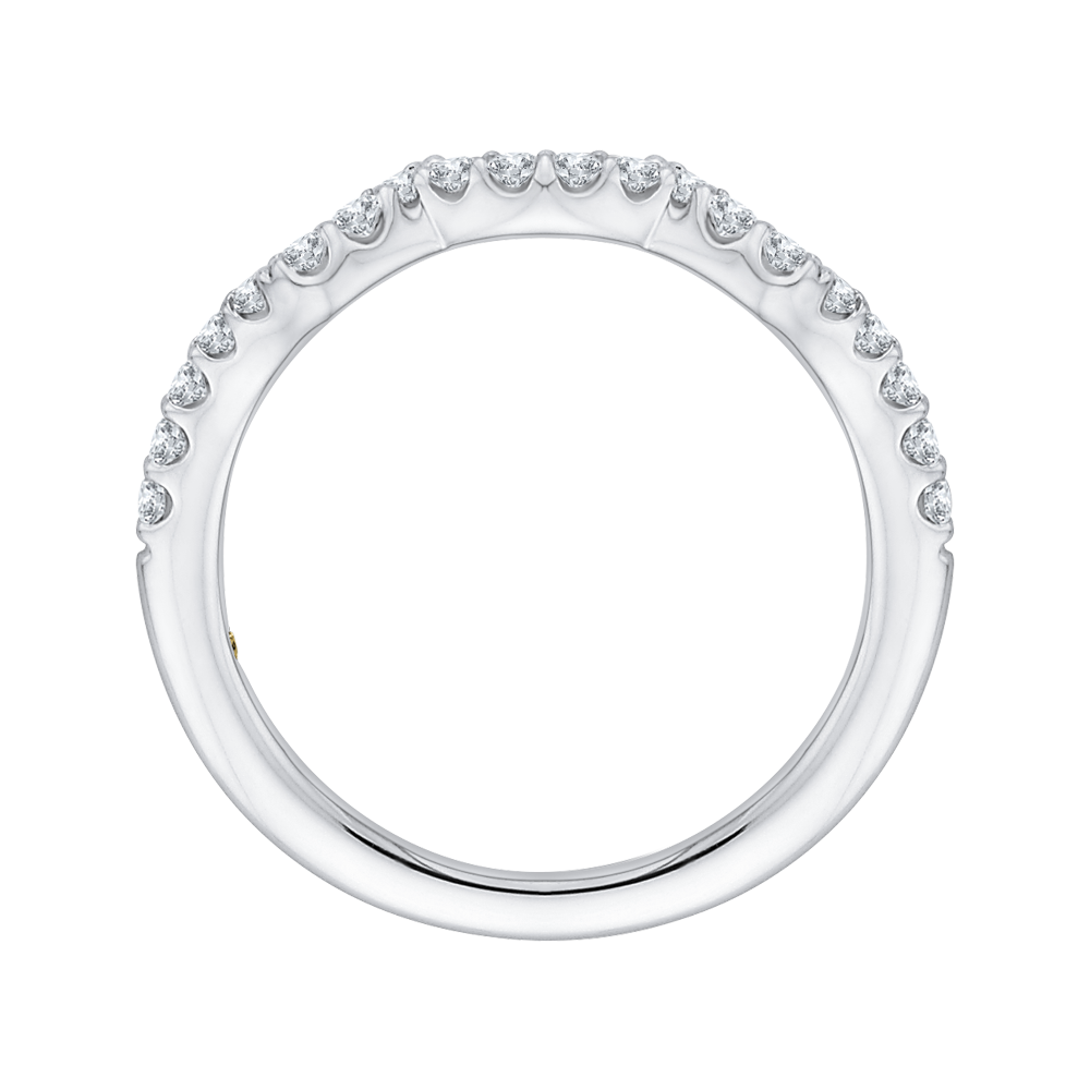 Round Diamond Half-Eternity Wedding Band in 14K White Gold