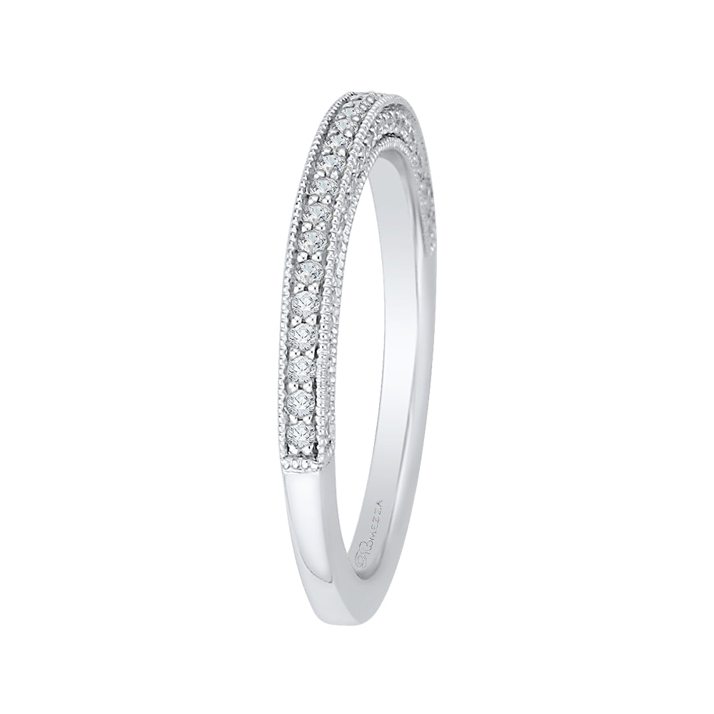 Round Diamond Half-Eternity Wedding Band in 14K White Gold