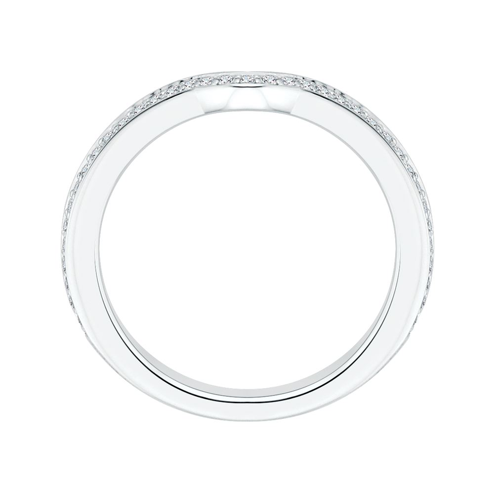 Round Diamond Wedding Band in 14K White Gold