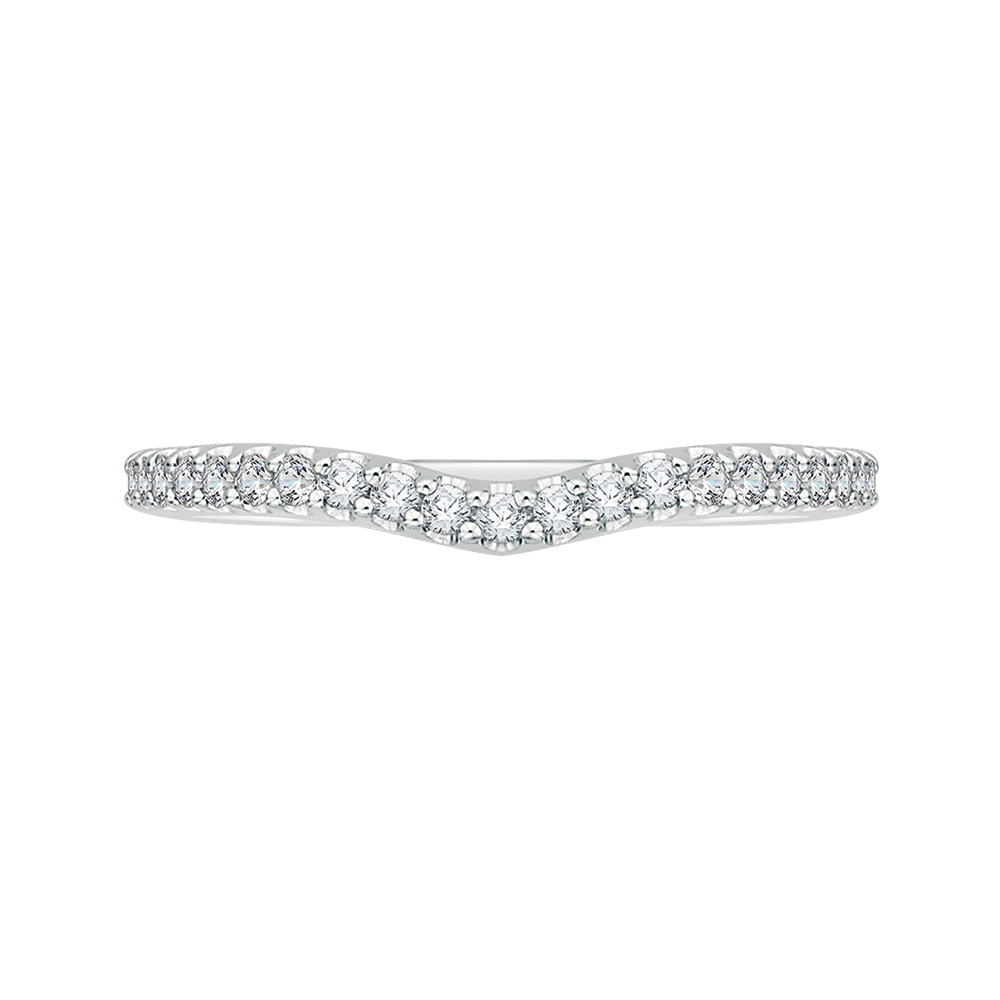 Round Diamond Half-Eternity Wedding Band in 14K White Gold