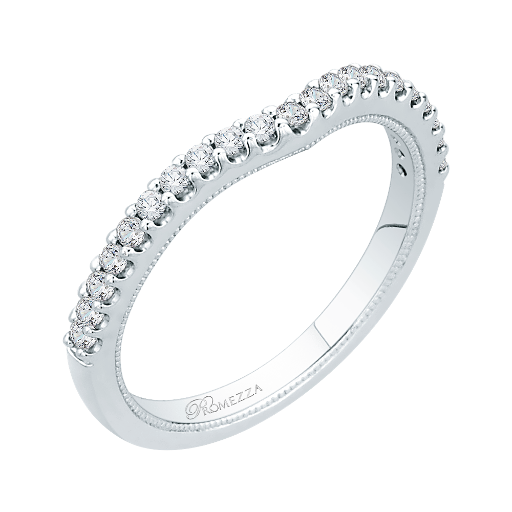 Round Diamond Half-Eternity Wedding Band in 14K White Gold
