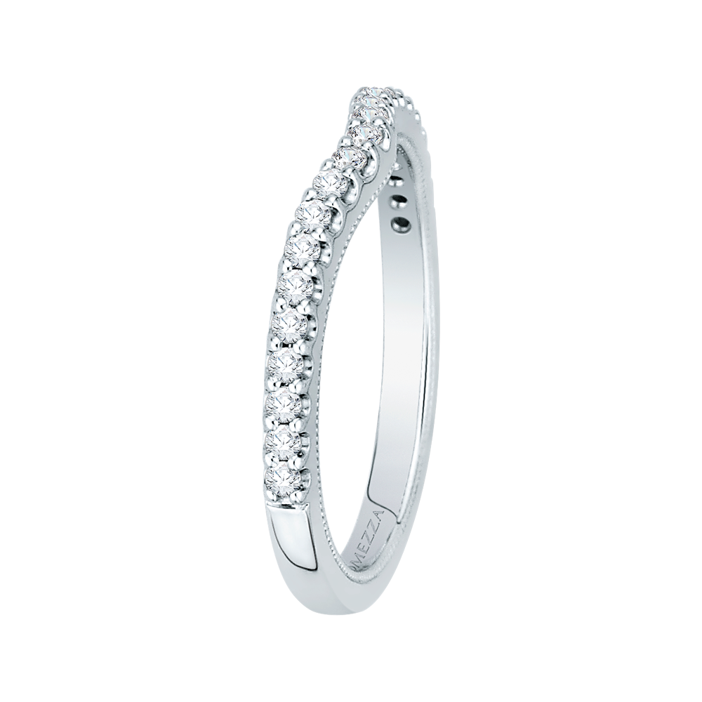 Round Diamond Half-Eternity Wedding Band in 14K White Gold