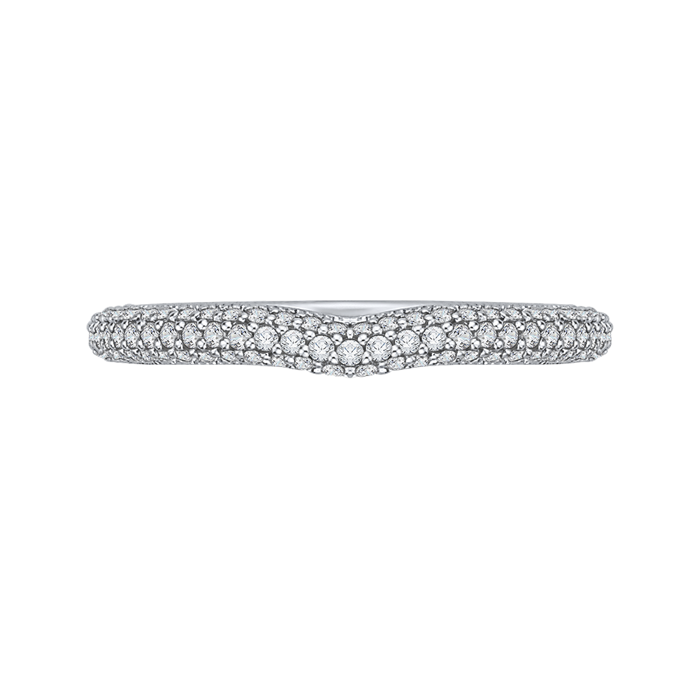 Round Diamond Wedding Band in 14K White Gold