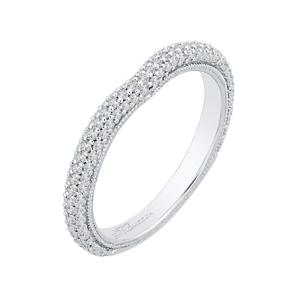 Round Diamond Wedding Band in 14K White Gold
