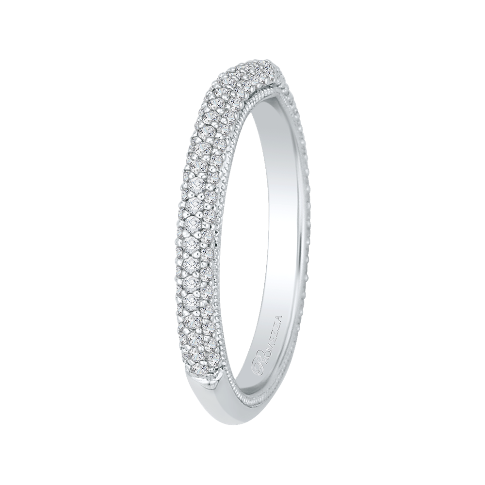 Round Diamond Wedding Band in 14K White Gold