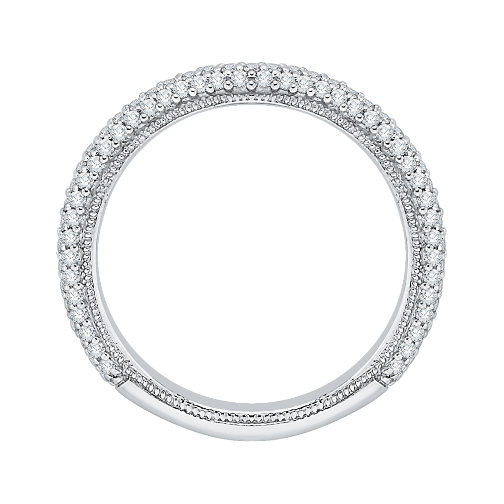 Round Diamond Wedding Band in 14K White Gold