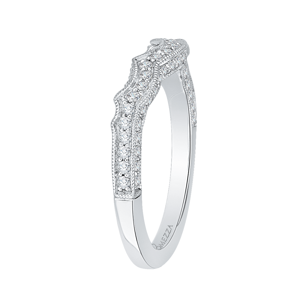 Round Diamond Half-Eternity Wedding Band in 14K White Gold