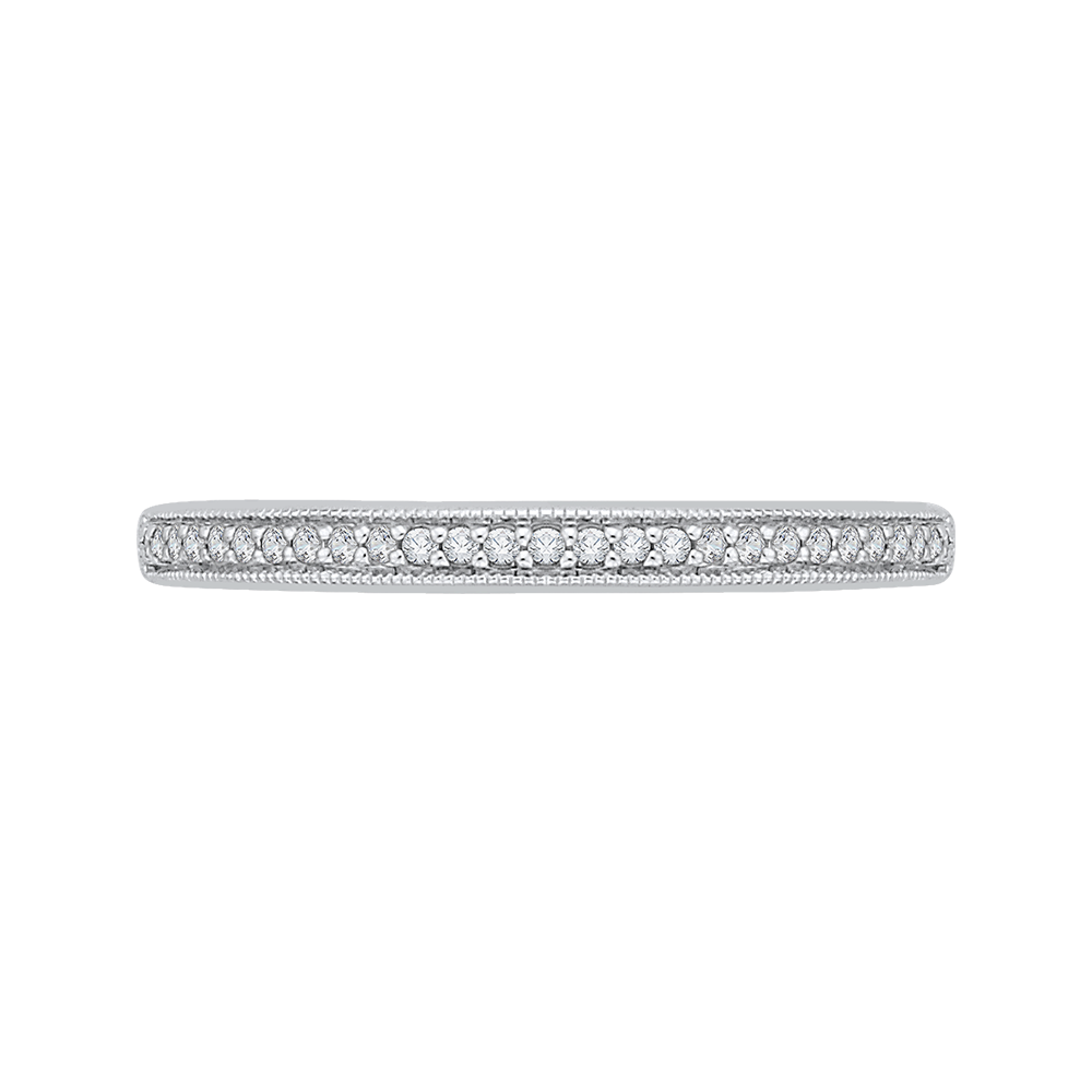 Round Diamond Half-Eternity Wedding Band in 14K White Gold