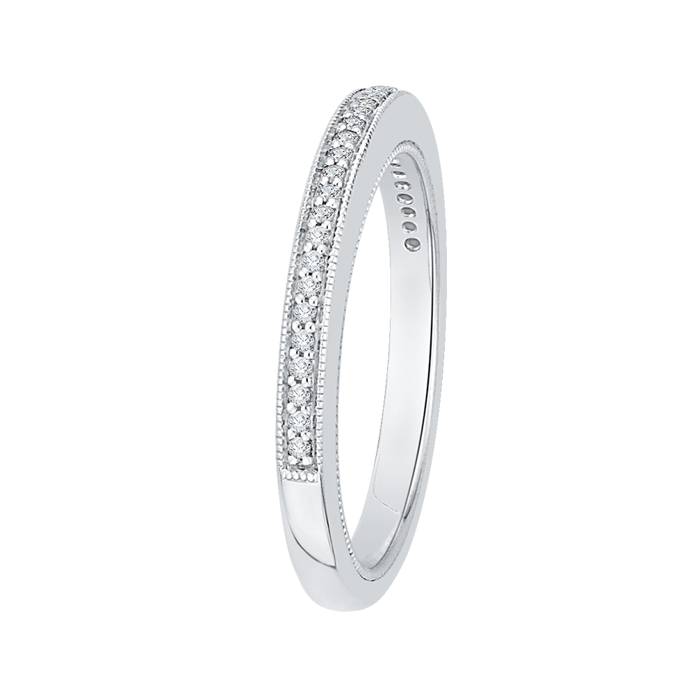 Round Diamond Half-Eternity Wedding Band in 14K White Gold