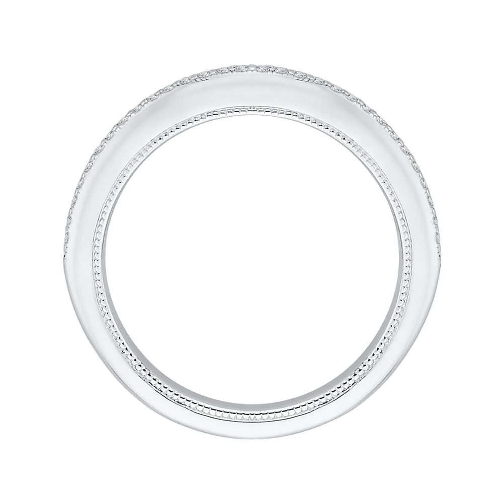 Round Diamond Half-Eternity Wedding Band in 14K White Gold