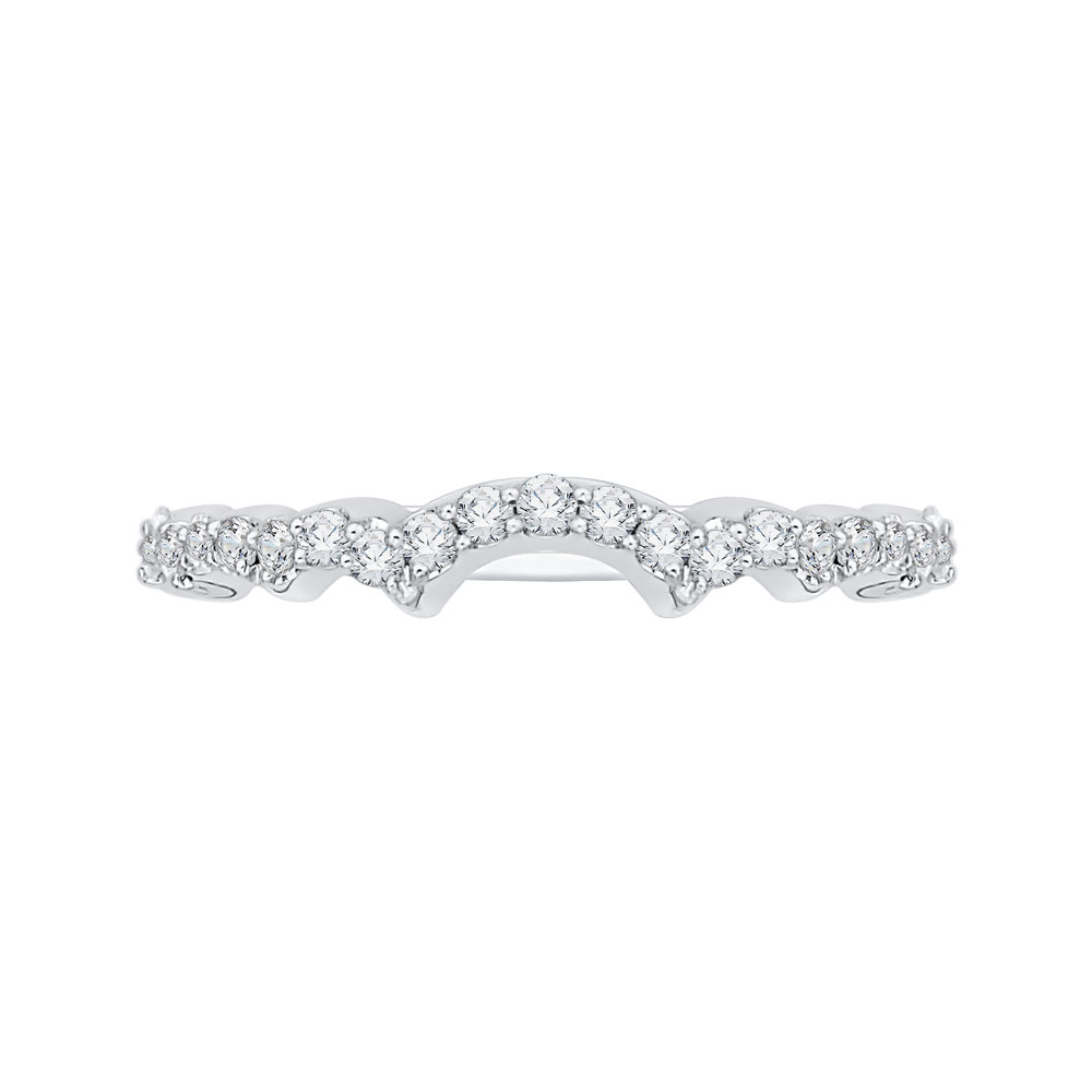 Round Diamond Half-Eternity Wedding Band in 14K White Gold