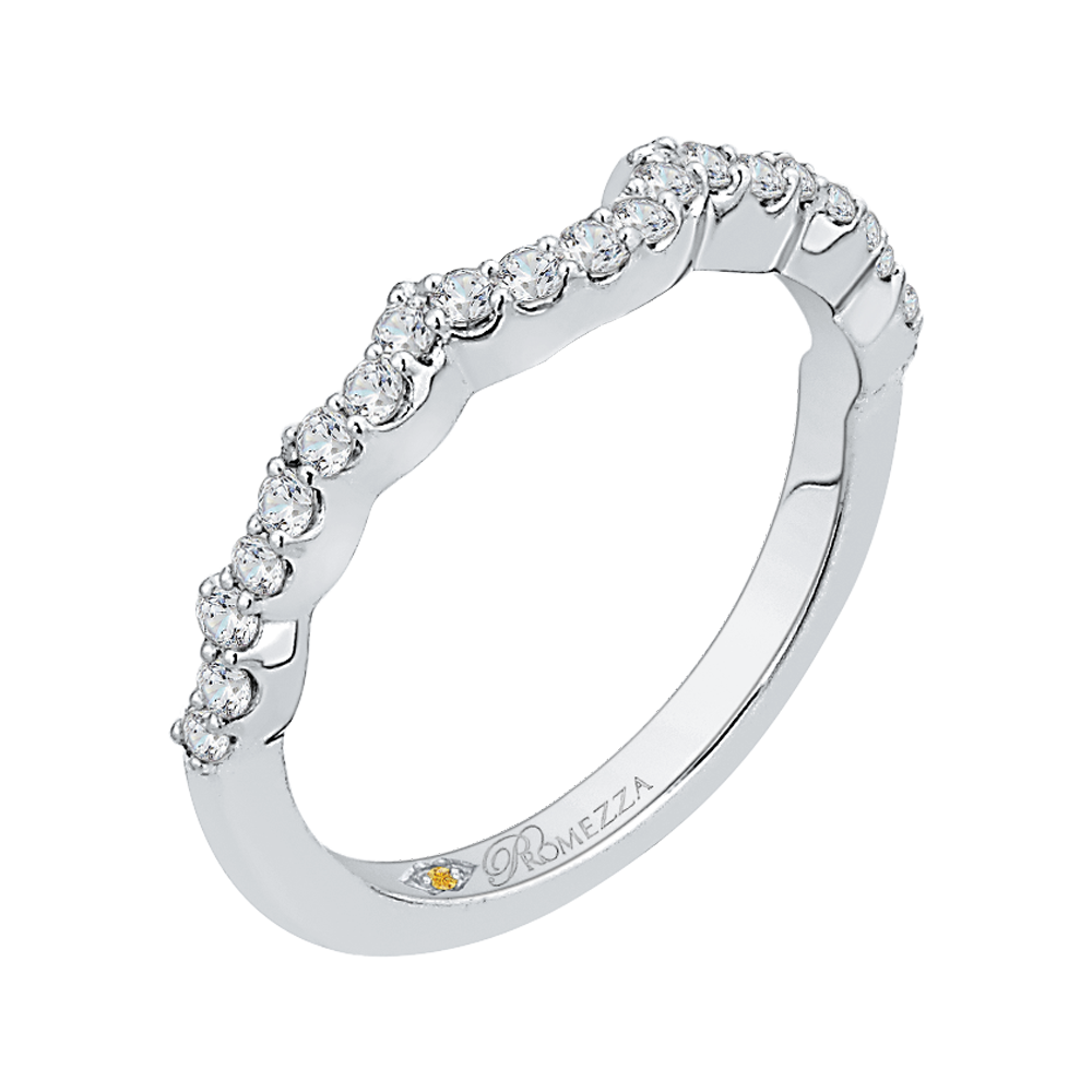 Round Diamond Half-Eternity Wedding Band in 14K White Gold