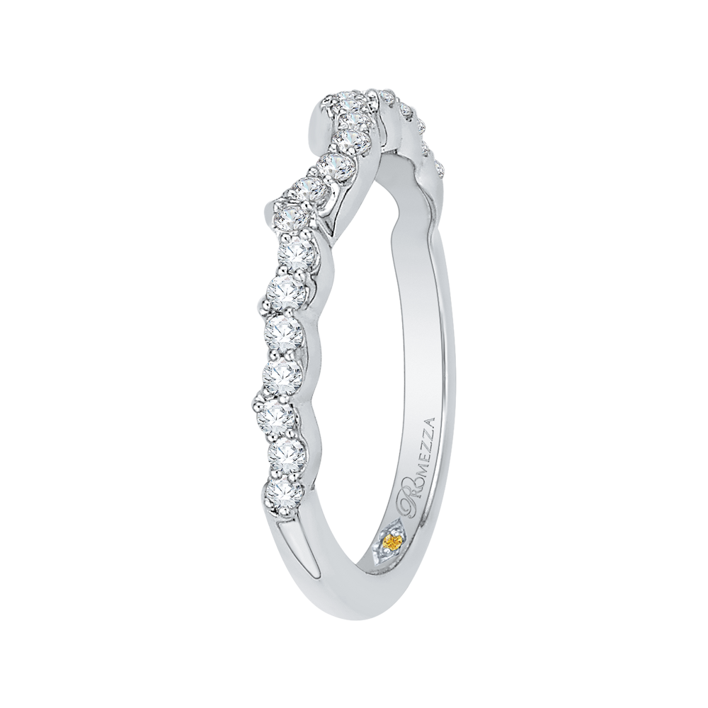 Round Diamond Half-Eternity Wedding Band in 14K White Gold