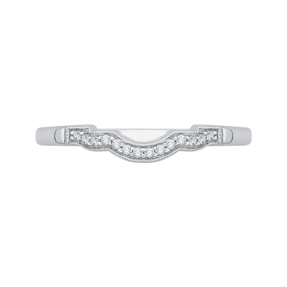 Round Diamond Wedding Band in 14K White Gold