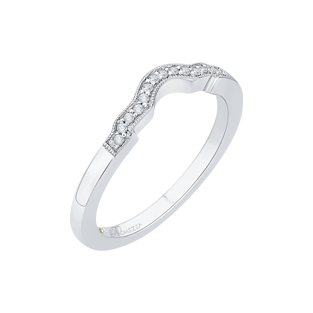 Round Diamond Wedding Band in 14K White Gold