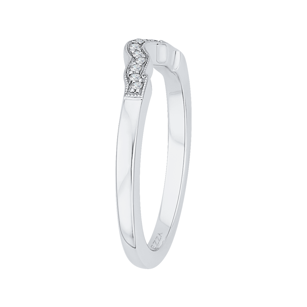 Round Diamond Wedding Band in 14K White Gold