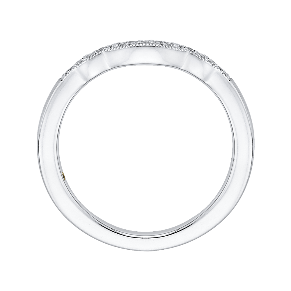 Round Diamond Wedding Band in 14K White Gold