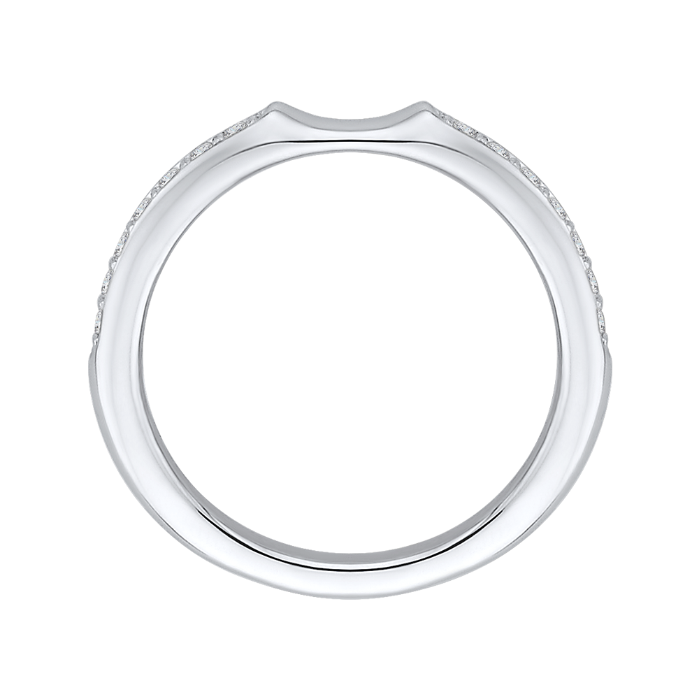 Round Diamond Wedding Band in 14K White Gold