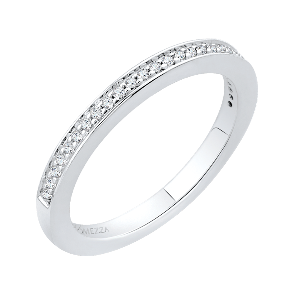 Round Diamond Half-Eternity Wedding Band in 14K White Gold