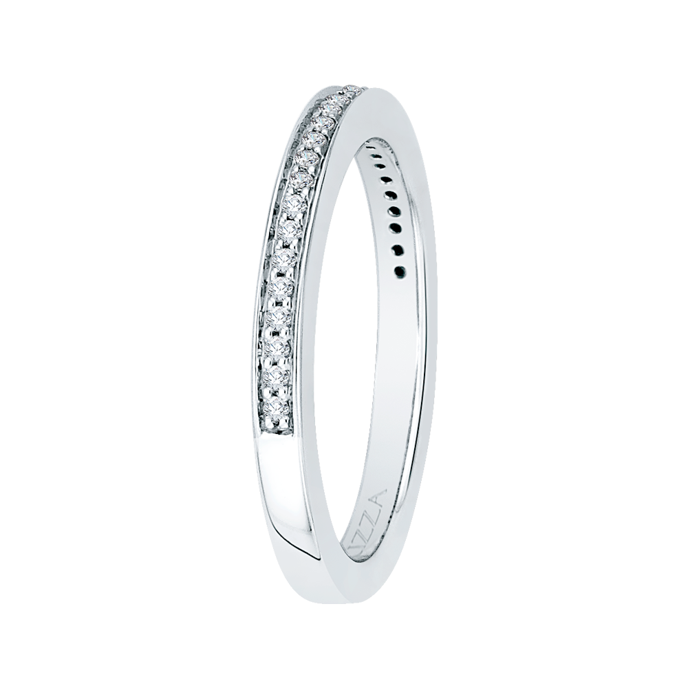 Round Diamond Half-Eternity Wedding Band in 14K White Gold