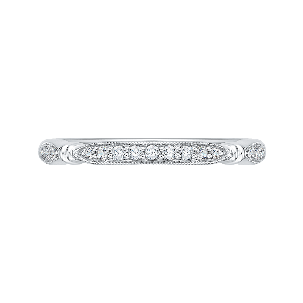 Round Diamond Half-Eternity Wedding Band in 14K White Gold