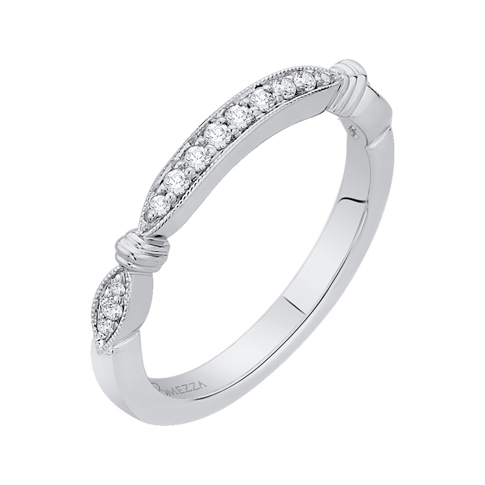 Round Diamond Half-Eternity Wedding Band in 14K White Gold