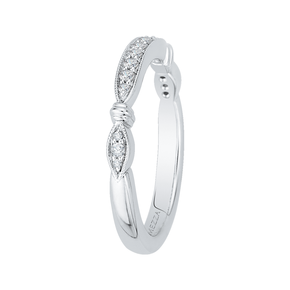 Round Diamond Half-Eternity Wedding Band in 14K White Gold