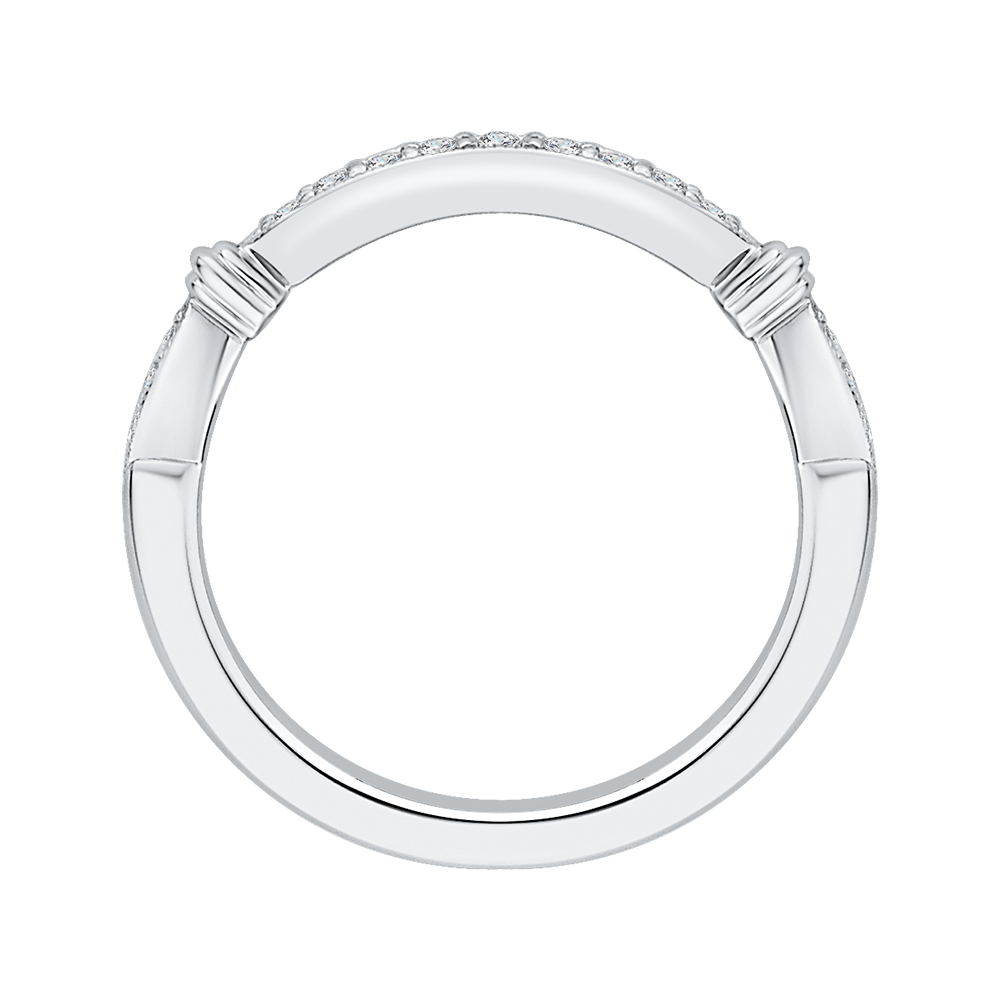 Round Diamond Half-Eternity Wedding Band in 14K White Gold