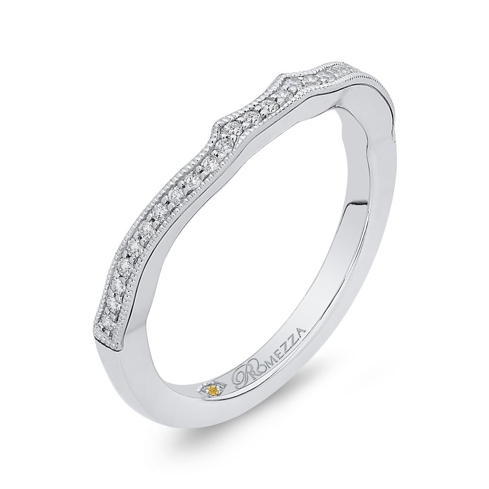 Round Diamond Wedding Band in 14K White Gold