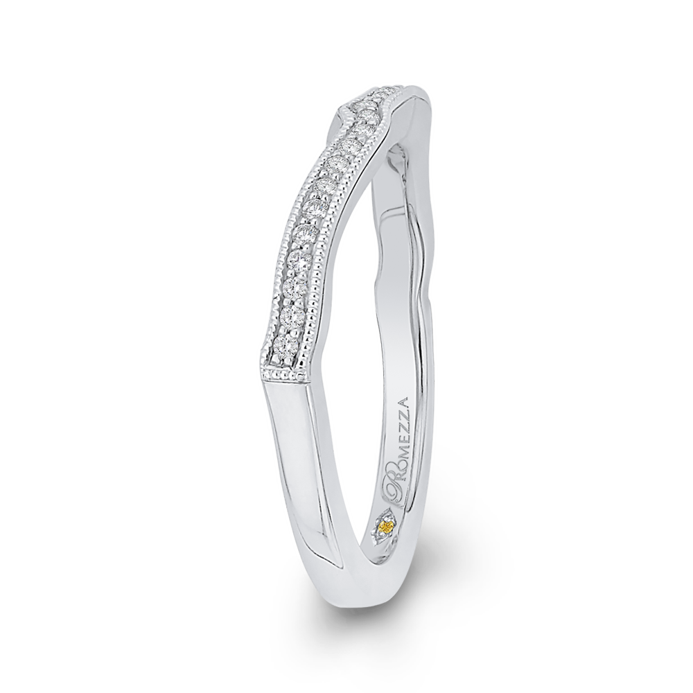 Round Diamond Wedding Band in 14K White Gold