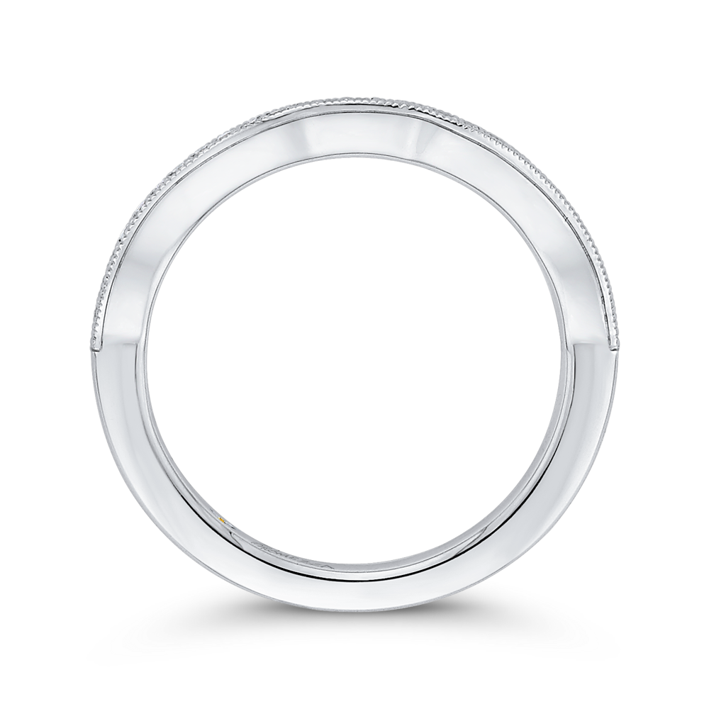 Round Diamond Wedding Band in 14K White Gold