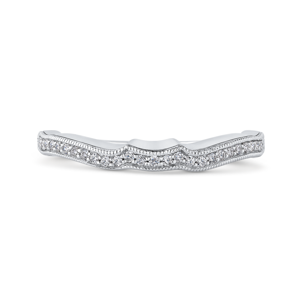 Round Diamond Wedding Band in 14K White Gold