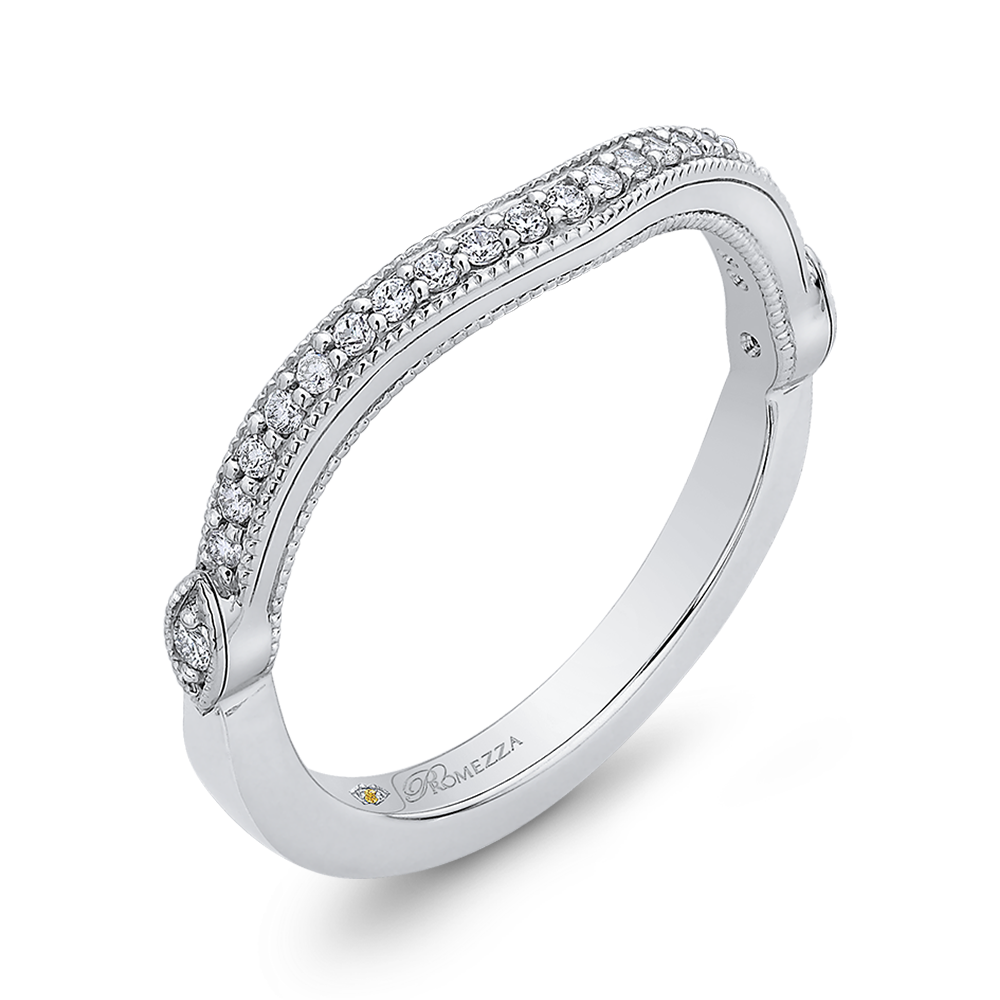 Round Diamond Half-Eternity Wedding Band in 14K White Gold