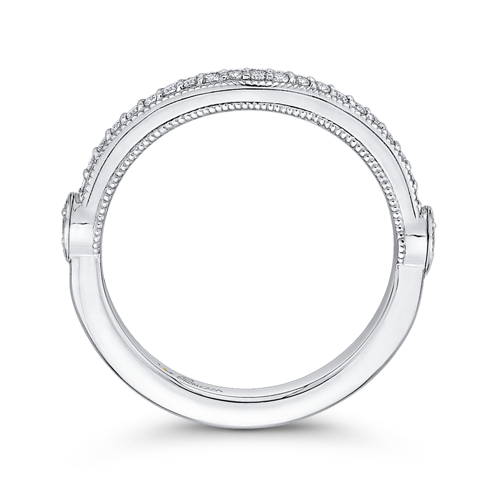Round Diamond Half-Eternity Wedding Band in 14K White Gold